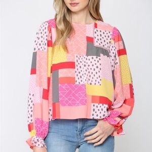Colorful Patchwork Women's Top